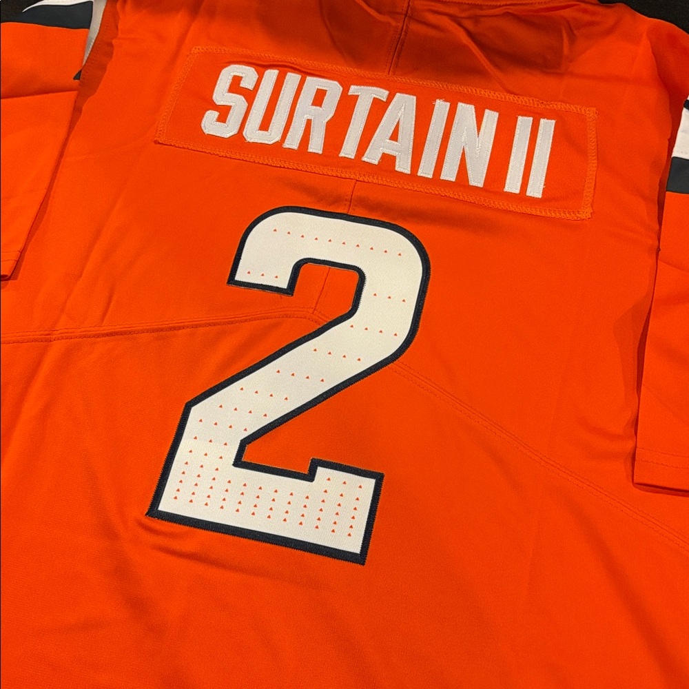 Patrick Surtain II Denver Broncos Game Jersey Home Orange